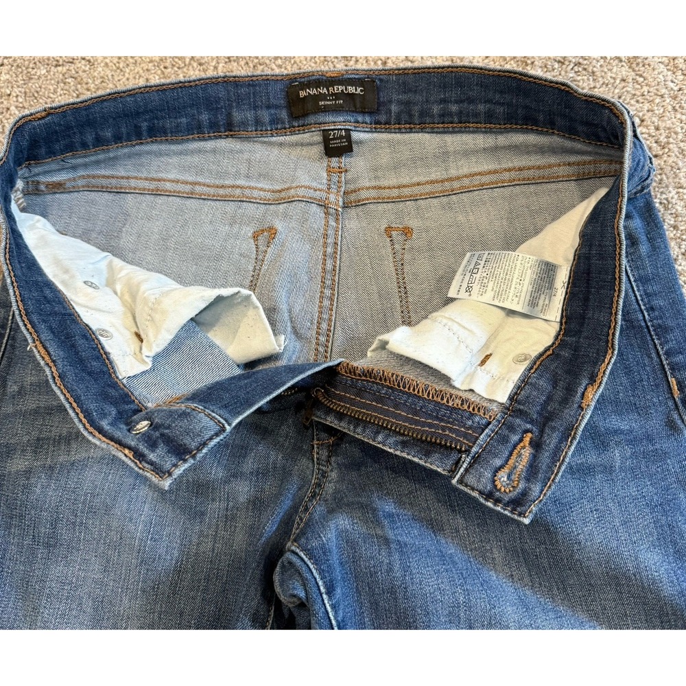 Banana Republic Women's Blue Denim Skinny Fit Jeans Size 27/4 - Picture 8 of 10